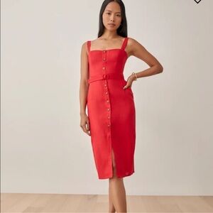 Reformation anina linen dress